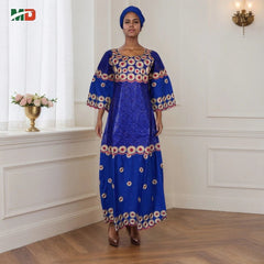 MD African Dresses Women's Clothing Traditional Embroidery Bazin Riche Dashiki Dress Long Dresses 2025 South Africa Lady Clothes - Free Delivery Worldwide only at Flexi Africa