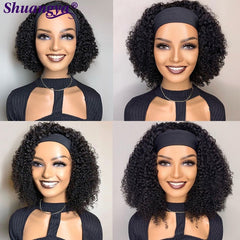 100% Human Hair Afro Kinky Curly Headband Wig with 200 Density - Free Delivery Worldwide only at Flexi Africa