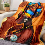 1PC Soft & Warm Flannel Blanket - Vibrant African Woman Pattern - Free Delivery Worldwide only at Flexi Africa