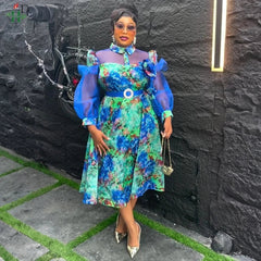 2025 New Fashion African Clothes Summer Dress For Women Plus Size Africa Elegant Kaftan Muslim Evening Party Colorful Dress - Free Delivery Worldwide only at Flexi Africa