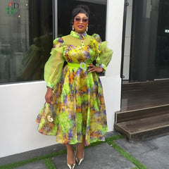 2025 New Fashion African Clothes Summer Dress For Women Plus Size Africa Elegant Kaftan Muslim Evening Party Colorful Dress - Free Delivery Worldwide only at Flexi Africa
