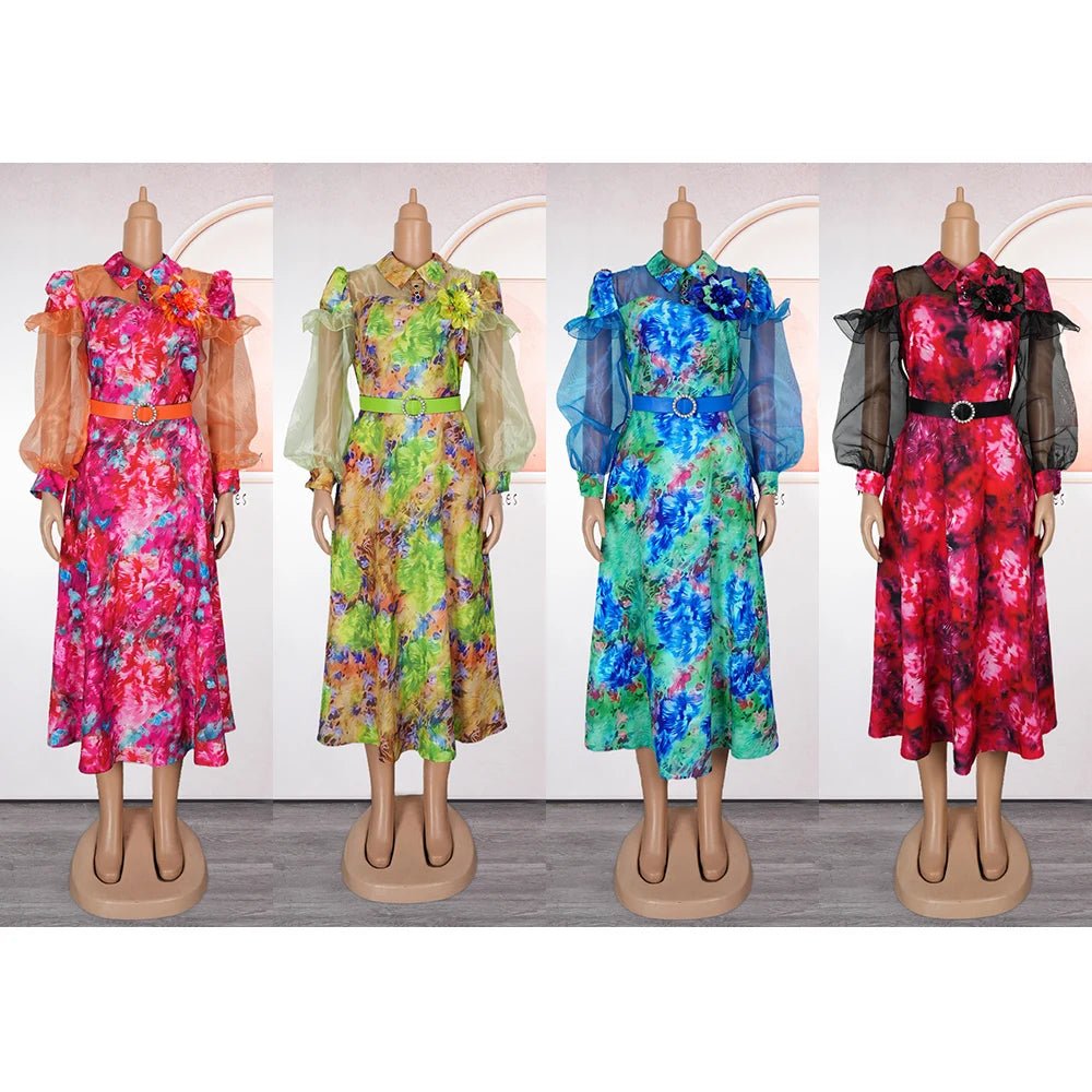 2025 New Fashion African Clothes Summer Dress For Women Plus Size Africa Elegant Kaftan Muslim Evening Party Colorful Dress - Free Delivery Worldwide only at Flexi Africa