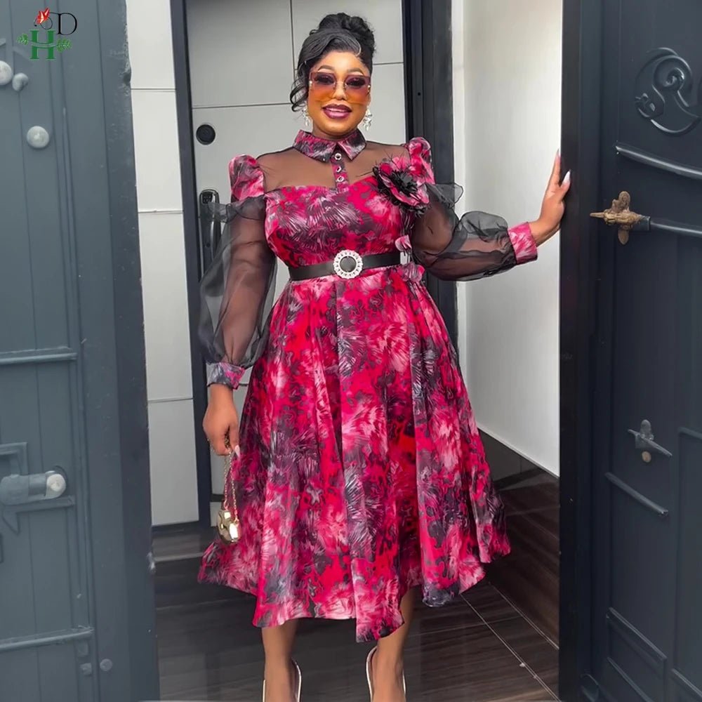 2025 New Fashion African Clothes Summer Dress For Women Plus Size Africa Elegant Kaftan Muslim Evening Party Colorful Dress - Free Delivery Worldwide only at Flexi Africa