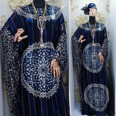 African Print Chiffon Maxi Dress in Ribbon Belt – Boho Ethnic Women's Summer Beach Party Wear - Free Delivery Worldwide