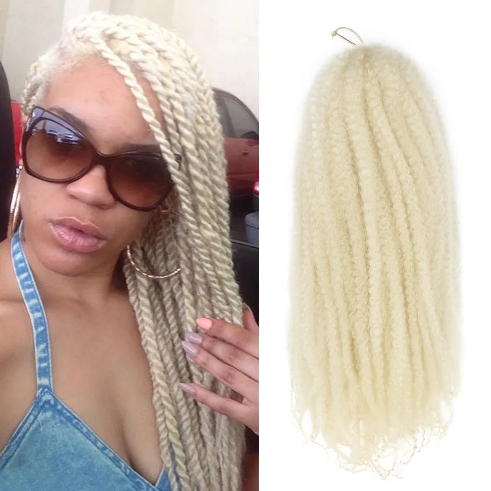 24" Marley Hair For Braids Afro Kinky Marley Braid Hair Synthetic Ombre Braiding Hair Extensions Easy Braid - Flexi Africa