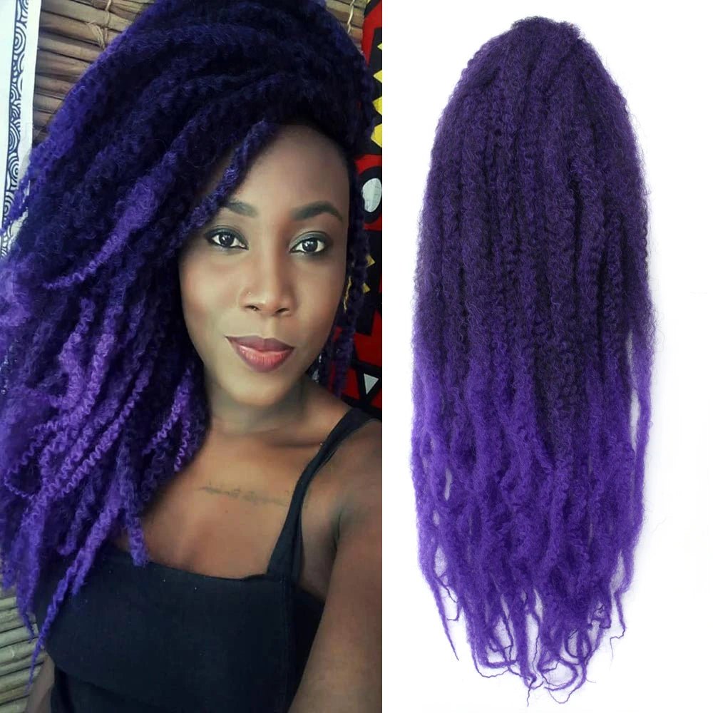 24" Marley Hair For Braids Afro Kinky Marley Braid Hair Synthetic Ombre Braiding Hair Extensions Easy Braid - Flexi Africa - Flexi Africa offers Free Delivery Worldwide - Vibrant African traditional clothing showcasing bold prints and intricate designs