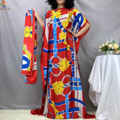 2PC Set of Fashionable Dashiki Robes - Printed Loose Dresses with Luxurious Fabric for Women - Free Delivery Worldwide only at Flexi Africa