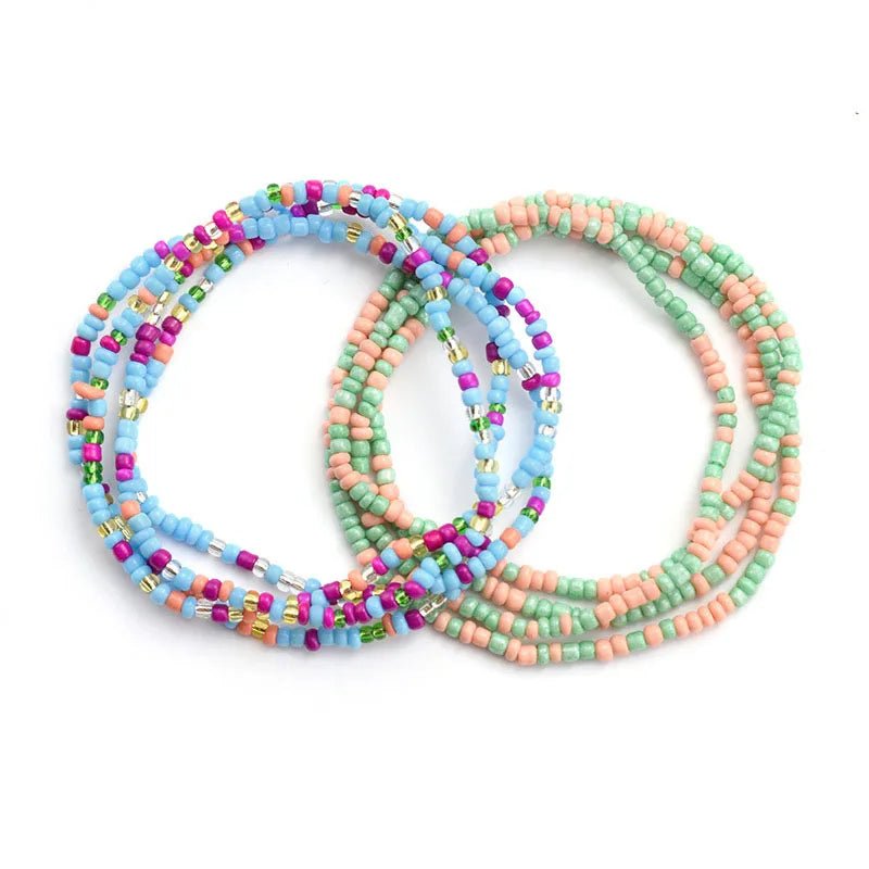 2PC Summer Waist Bead Chains African Belly Beads Colorful Beach Bikini Body Belly Chain Elastic Jewelry - Flexi Africa - Flexi Africa offers Free Delivery Worldwide - Vibrant African traditional clothing showcasing bold prints and intricate designs