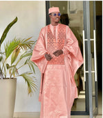 3PC African Clothing for Men: Traditional Bazin Riche Embroidery - Free Delivery Worldwide only at Flexi Africa