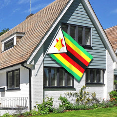 3X5 Ft Zimbabwe Flag with Brass Grommets for Decor - Free Delivery Worldwide only at Flexi Africa