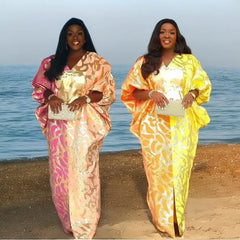 African Dress – Elegant Jacquard Luxury Gown for Women Plus Size