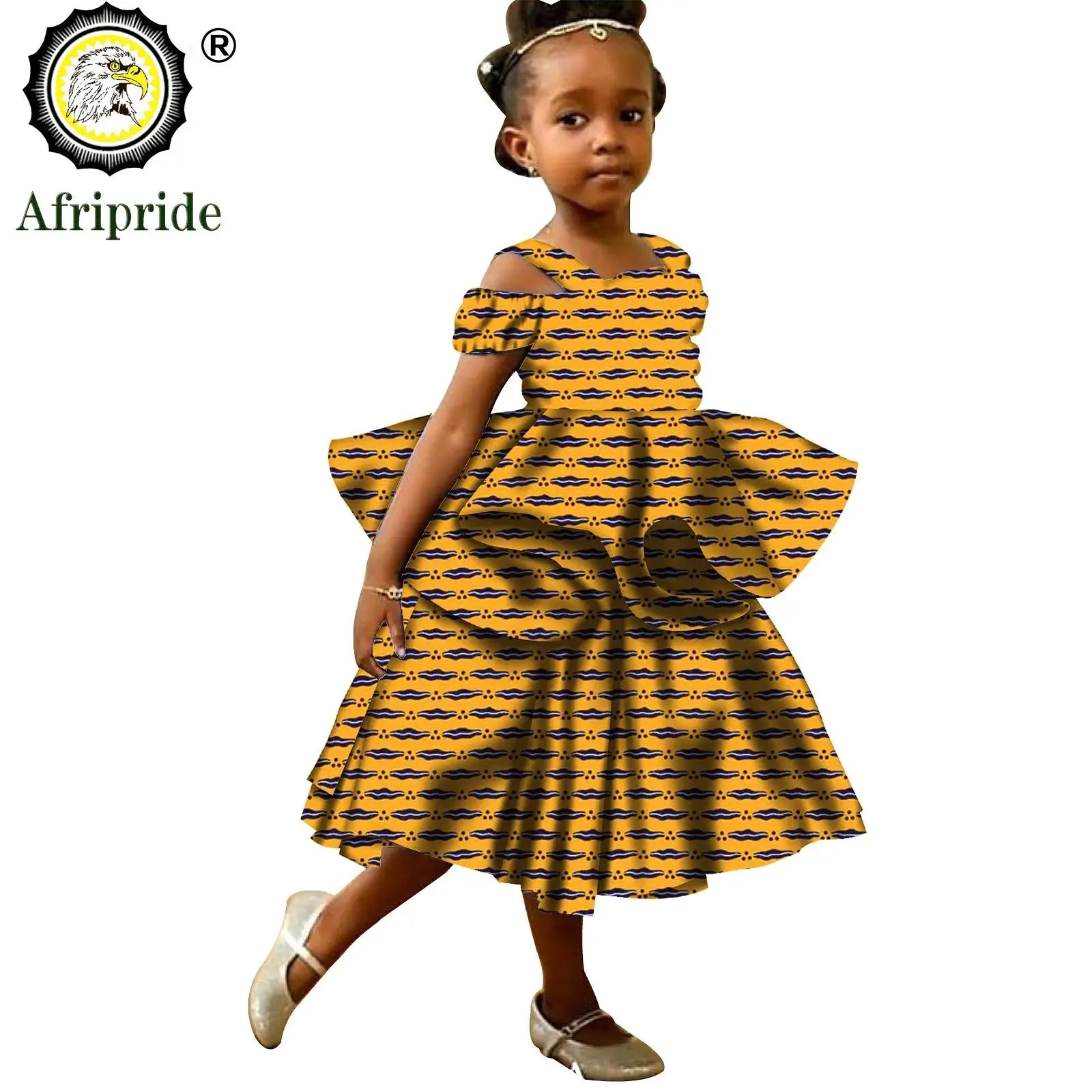 Kids African Print Princess Dress – Sleeveless Ankara Casual Mini Dress for Girls