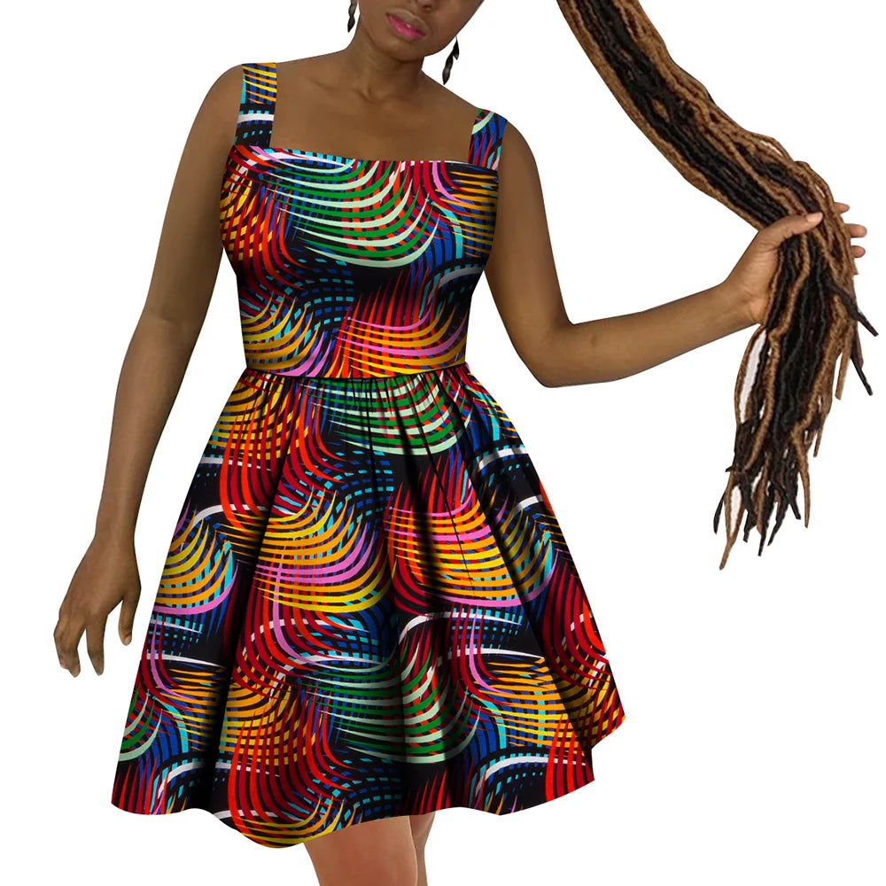 African Women’s Dress – Elegant Dashiki Wax Print Plus Size Dress, Traditional African Style Clothing