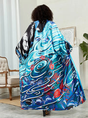 Buy Plus Size Boho Kimono, Women's Plus Lotus Print Contrast Binding Long for only $32.85 at Flexi Africa - Flexi Africa