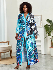 Buy Plus Size Boho Kimono, Women's Plus Lotus Print Contrast Binding Long for only $32.85 at Flexi Africa - Flexi Africa