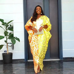 African Dress – Elegant Jacquard Luxury Gown for Women Plus Size