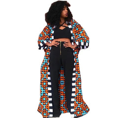 Stylish Dashiki Print Long Shirt Cardigan Coat Dress for Women - Perfect for Autumn and Winter - Free Delivery Worldwide only at Flexi Africa