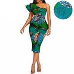 African 2 Piece Set for Women Crop Top + Print Skrit Set Ankara Clothing Dashiki Outfits Blouse Shirt Midi Skirt Casual S1926100 - Free Delivery Worldwide only at Flexi Africa