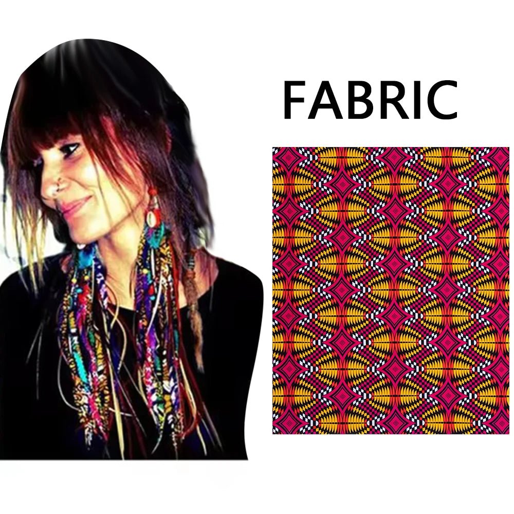 African Ankara Tassel Earrings – Handmade Boho Long Tribal Fabric Jewelry - Free Delivery Worldwide only at Flexi Africa