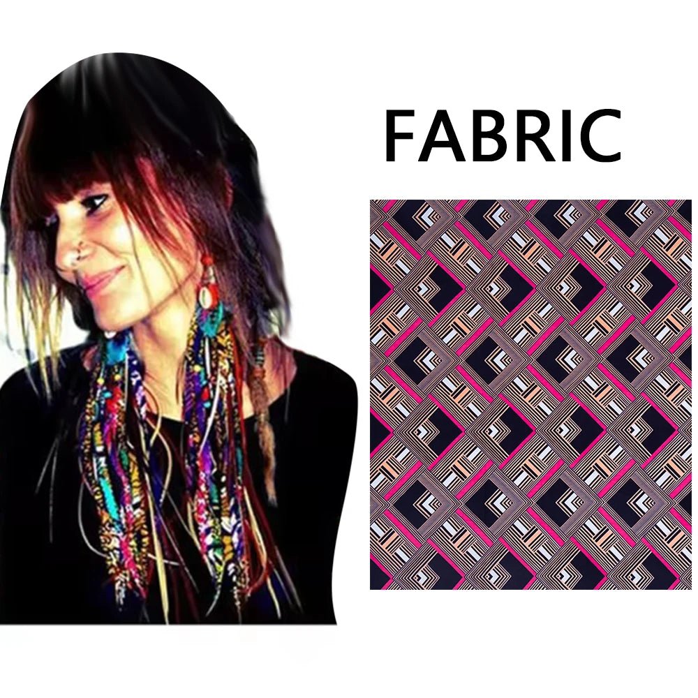 African Ankara Tassel Earrings – Handmade Boho Long Tribal Fabric Jewelry - Free Delivery Worldwide only at Flexi Africa