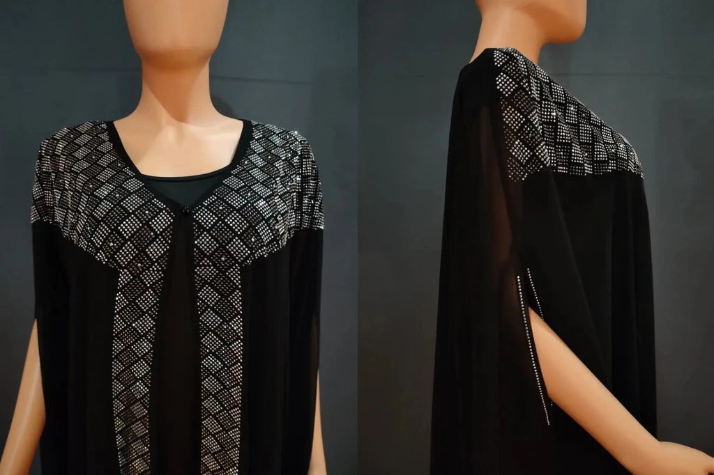 African Clothing for Women – Dashiki Chiffon Long Dress & Robe 2PC Set - Free Delivery Worldwide only at Flexi Africa