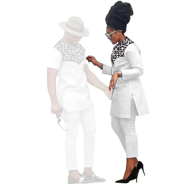 African Couples Matching Clothes – Handmade Bazin Riche Ankara Print for Women and Men - Free Delivery Worldwide only at Flexi Africa