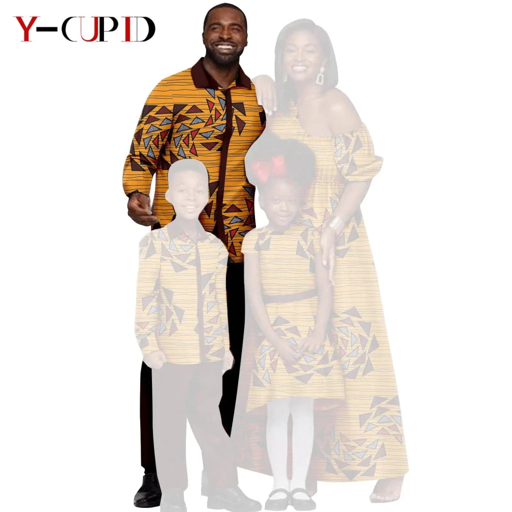 African Dashiki Family Set – Matching Dresses for Women & Girls with Men & Boys Top and Pants - Free Delivery Worldwide only at Flexi Africa
