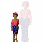 African Dashiki Long Dresses – Ankara Mom and Daughter Matching Family Wear - Free Delivery Worldwide only at Flexi Africa