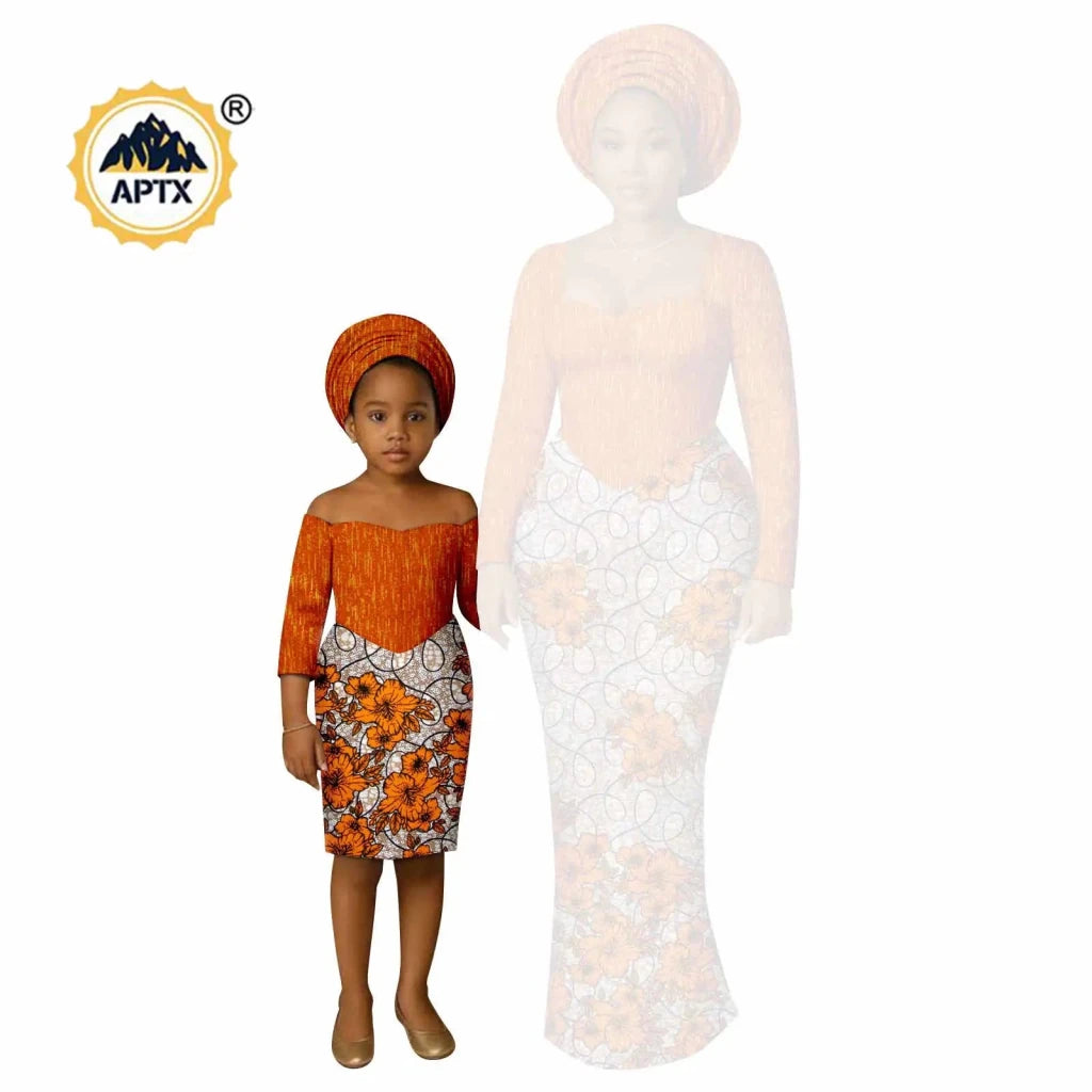 African Dashiki Long Dresses – Ankara Mom and Daughter Matching Family Wear - Free Delivery Worldwide only at Flexi Africa