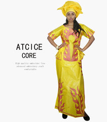 African Dress For Woman Bazin Riche Design Up And Down 3Pieces One Set - Free Delivery Worldwide only at Flexi Africa