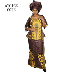African Dress For Woman Bazin Riche Design Up And Down 3Pieces One Set - Free Delivery Worldwide only at Flexi Africa