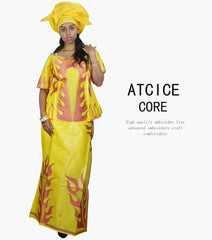 African Dress For Woman Bazin Riche Design Up And Down 3Pieces One Set - Free Delivery Worldwide only at Flexi Africa