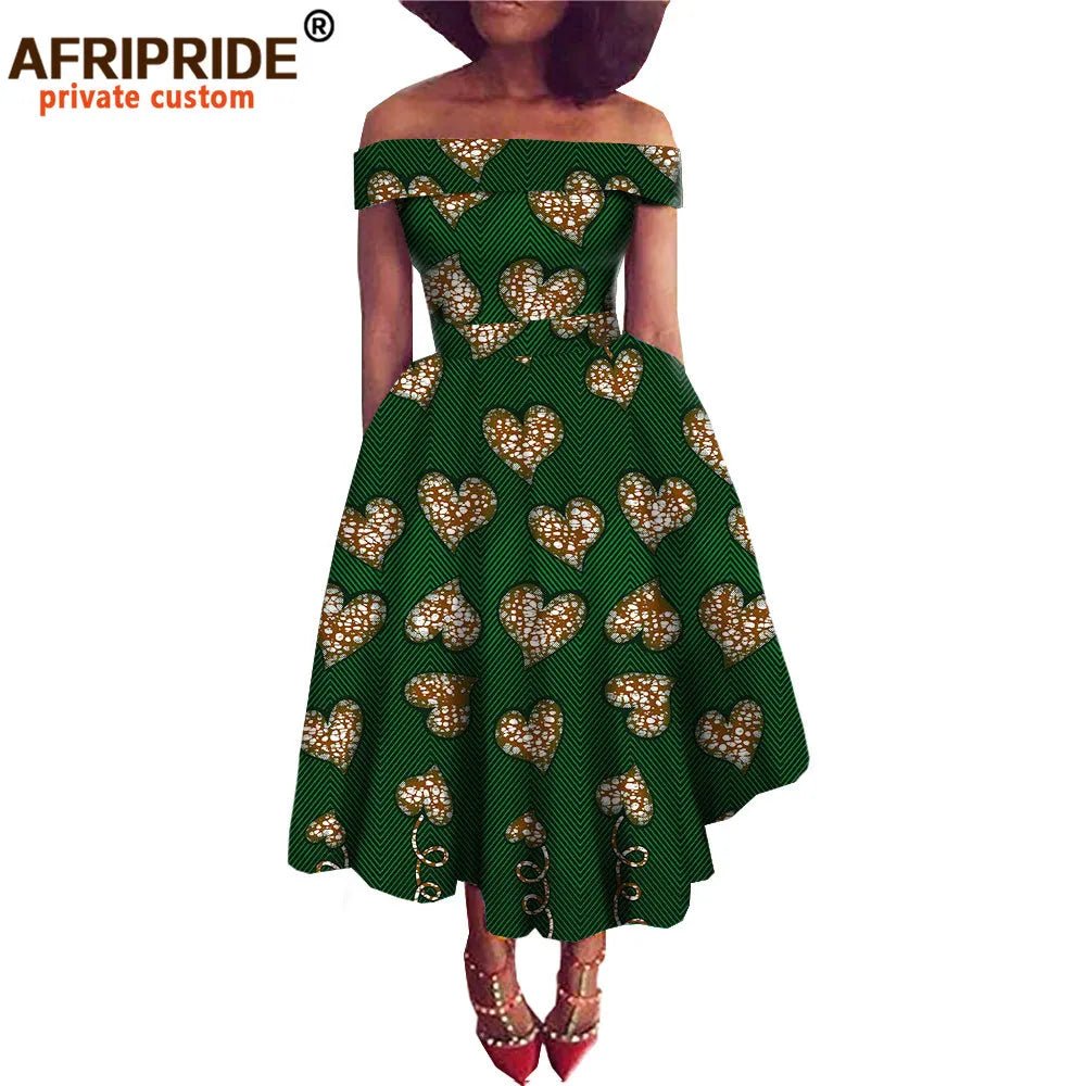 African Dresses for Women Ankara Print Off Shoulder Traditional African Clothing Strapless Dress Ankara Attire