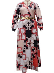 African Dresses For Women Elegant Polyester Long Maxi Dress - Flexi Africa - Flexi Africa offers Free Delivery Worldwide - Vibrant African traditional clothing showcasing bold prints and intricate designs