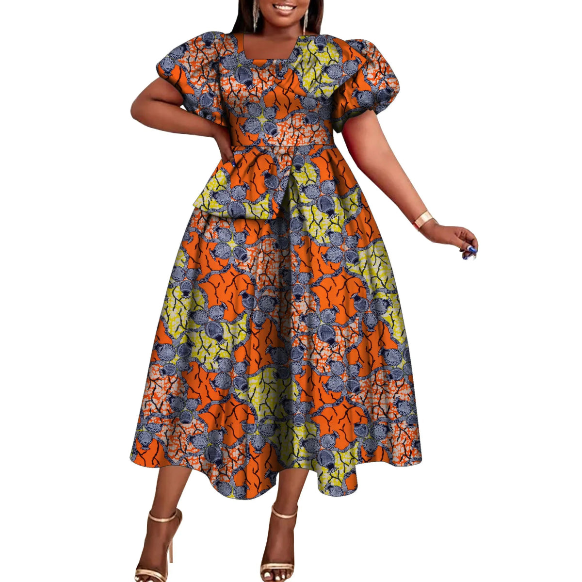 African Dresses for Women Fashion Africain Femmel Short Sleeve Dresses Dashiki Party Clothes for Women WY10485 - Free Delivery Worldwide only at Flexi Africa