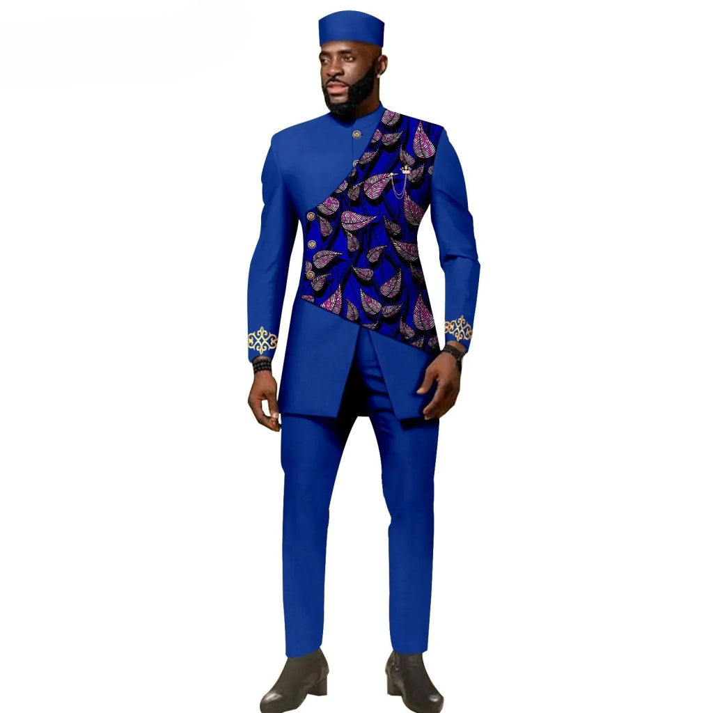 African Ethnic New Style Men's Suit - Elegant and Fitted Design - Fashionable Men's Clothing - Free Delivery Worldwide