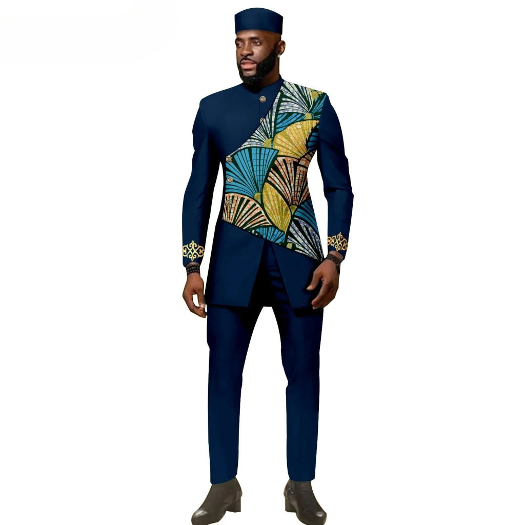 African Ethnic New Style Men's Suit - Elegant and Fitted Design - Fashionable Men's Clothing - Free Delivery Worldwide