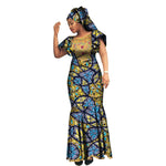 African Luxury Ankara Gown – Stylish Bodycon Maxi Dress for Party, Wedding, and Formal Events - Free Delivery Worldwide