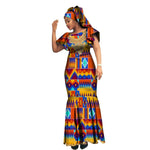 African Luxury Ankara Gown – Stylish Bodycon Maxi Dress for Party, Wedding, and Formal Events - Free Delivery Worldwide