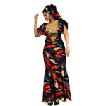 African Luxury Ankara Gown – Stylish Bodycon Maxi Dress for Party, Wedding, and Formal Events - Free Delivery Worldwide