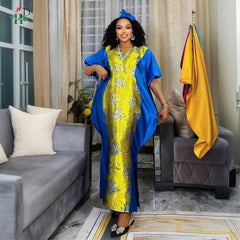 African Luxury Gown – Rich Embroidery Boubou Robe for Special Occasions - Free Delivery Worldwide only at Flexi Africa