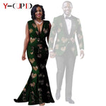African Mermaid Dress & Matching Men’s Suit Set – Dashiki Couple Outfit for Weddings and Special Events - Free Delivery Worldwide only at Flexi Africa