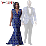 African Mermaid Dress & Matching Men’s Suit Set – Dashiki Couple Outfit for Weddings and Special Events - Free Delivery Worldwide only at Flexi Africa