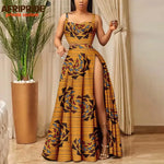 African Print Crop Top and Maxi Skirt Set – Women’s 2PC Ankara Outfit, Traditional Party Wear - Free Delivery Worldwide only at Flexi Africa