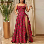 African Print Crop Top and Maxi Skirt Set – Women’s 2PC Ankara Outfit, Traditional Party Wear - Free Delivery Worldwide only at Flexi Africa