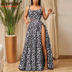 African Print Crop Top and Maxi Skirt Set – Women’s 2PC Ankara Outfit, Traditional Party Wear - Free Delivery Worldwide only at Flexi Africa