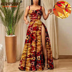 African Print Crop Top and Maxi Skirt Set – Women’s 2PC Ankara Outfit, Traditional Party Wear - Free Delivery Worldwide only at Flexi Africa