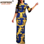 African Print Dashiki Bodycon Maxi Dress – Half Sleeve Ankara Party Wear - Free Delivery Worldwide only at Flexi Africa