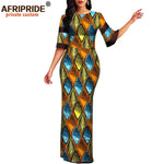 African Print Dashiki Bodycon Maxi Dress – Half Sleeve Ankara Party Wear - Free Delivery Worldwide only at Flexi Africa