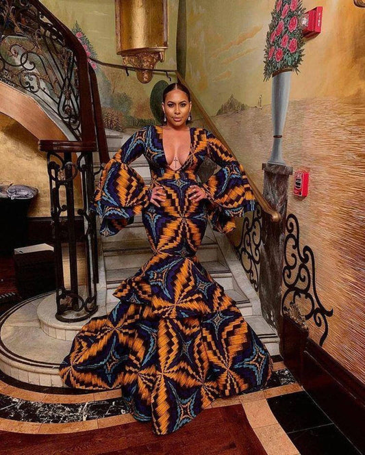 African prom dress African print dress Ankara gown, African floor length dress - Free Delivery Worldwide only at Flexi Africa